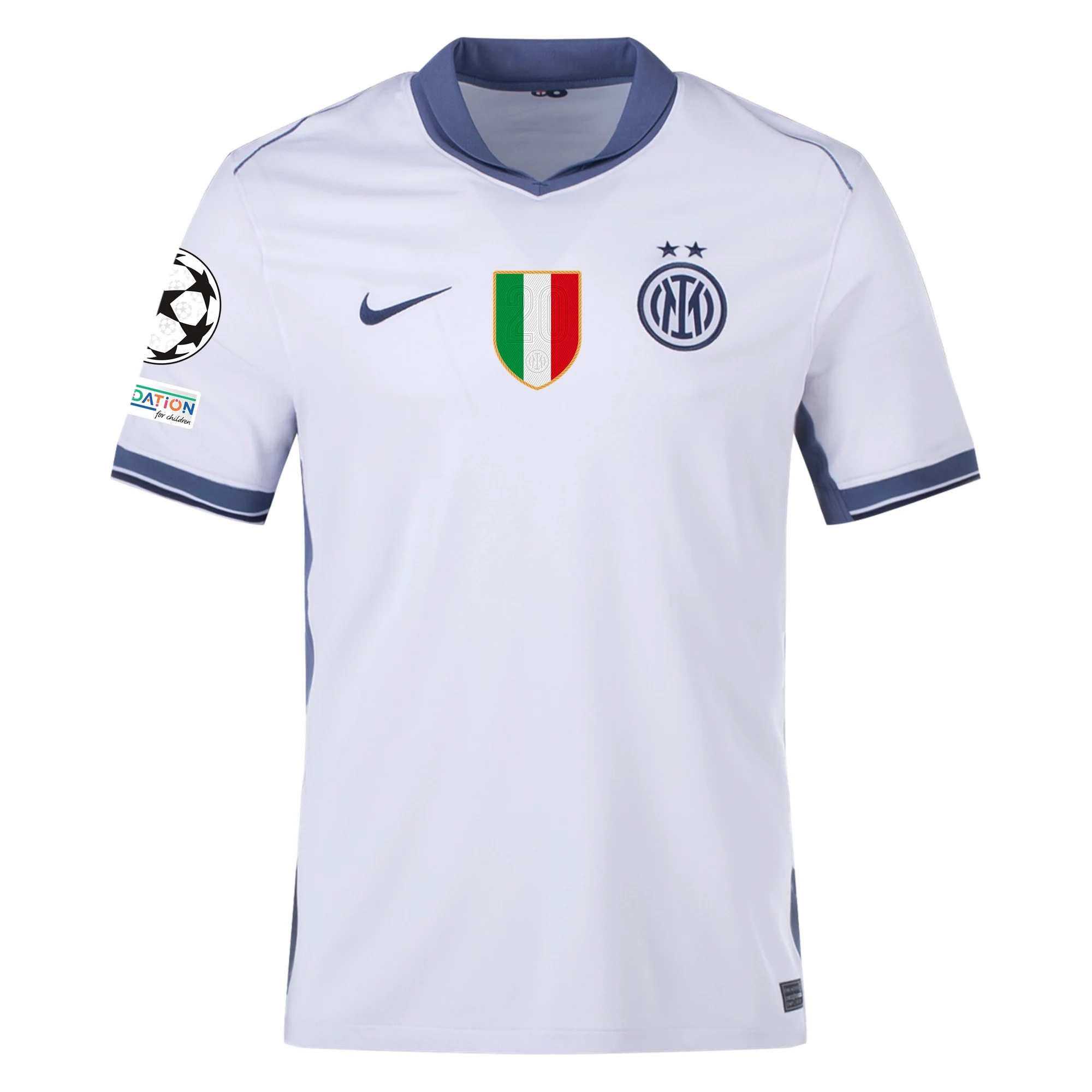 Nike Inter Milan Davide Frattesi Away Jersey w/ Champions League + Scudetto Patch 24/25 (Summit White/Iris Whisper)