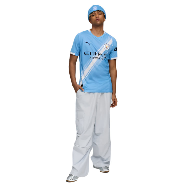 Puma Jack Grealish Manchester City Home Jersey 25/26 w/ EPL + Sponsor Patch (Team Light Blue/Puma White)