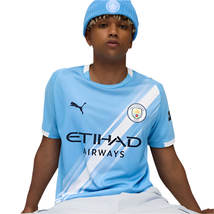 Puma Nathan Ake Manchester City Home Jersey 25/26 w/ EPL + Sponsor Patch (Team Light Blue/Puma White)