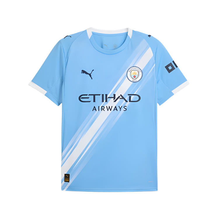 Puma Nathan Ake Manchester City Home Jersey 25/26 w/ EPL + Sponsor Patch (Team Light Blue/Puma White)