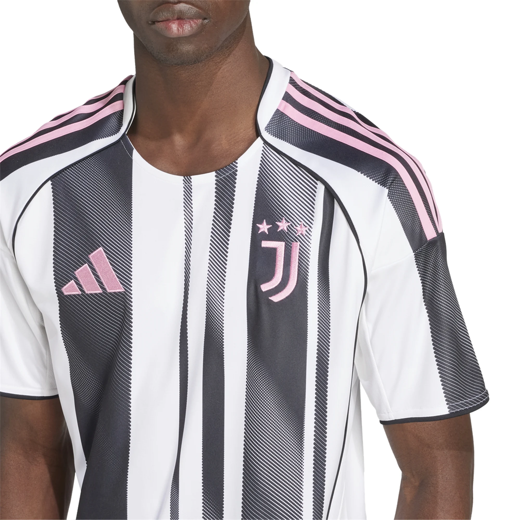 adidas Men's Juventus Cambiaso Home Jersey w/ Serie A Patch 25/26 (White/Black/Pink)