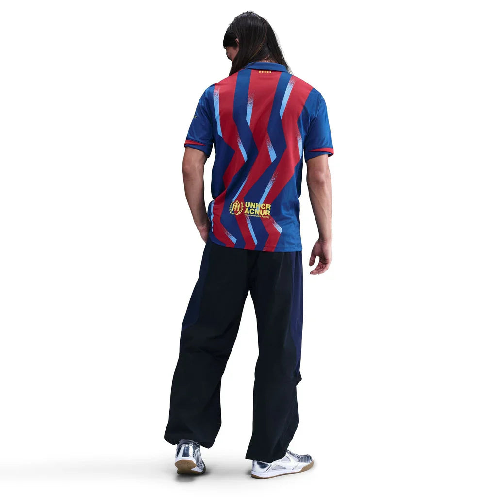Nike Men's FC Barcelona R. Araujo 4th Jersey 25/26 w/ La Liga Patches (Blue/Red/Yellow)