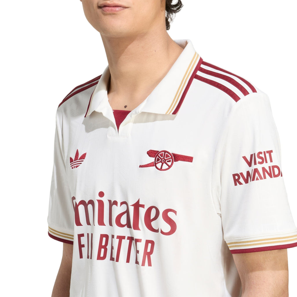 adidas Havertz Men's Arsenal FC Third Jersey 25/26 w/ NRFR + EPL Patches (White/Burgundy)