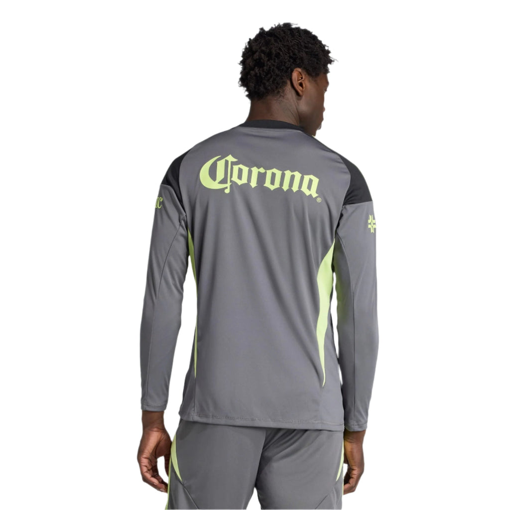 adidas Club AmÃ©rica 25/26 Long Sleeve Goalkeeper Jersey (Black/Grey/Lime Green)