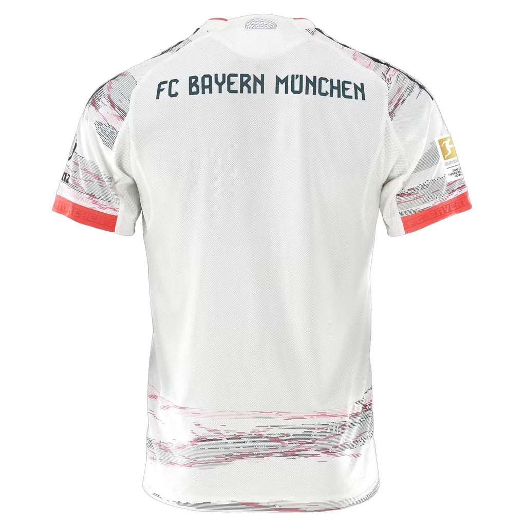 adidas Dier Authentic Away Jersey 25/26 w/ Sponsor + Meister Bundesliga Patch (White/Red)