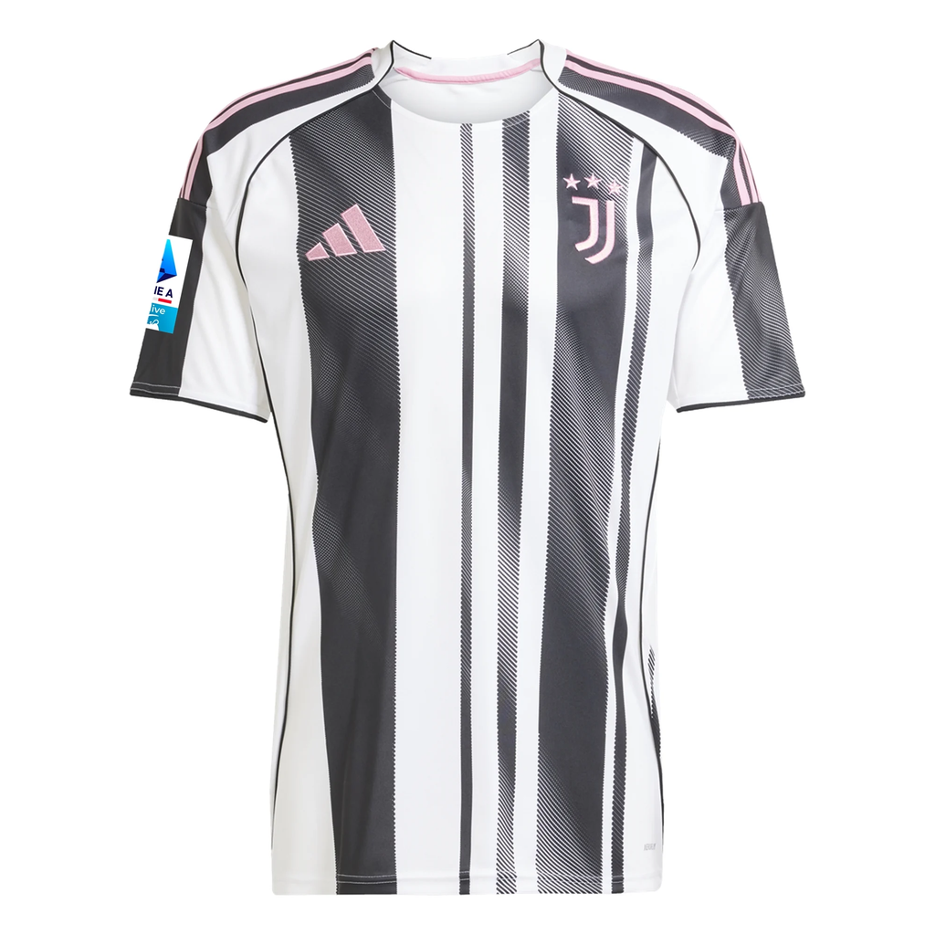 adidas Men's Juventus Joao Mario Home Jersey w/ Serie A Patch 25/26 (White/Black/Pink)