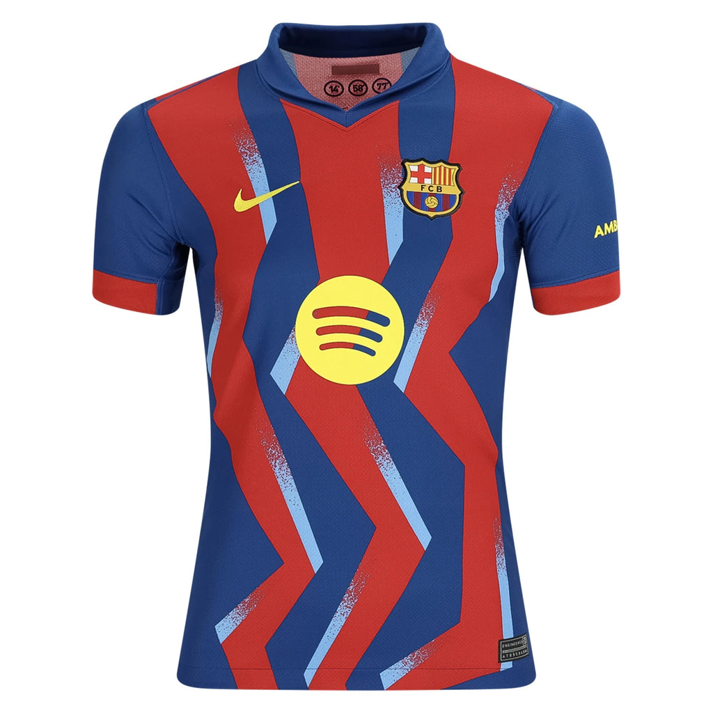 Nike Youth Christensen FC Barcelona 4th Soccer Jersey 25/26 (Gym Blue/Salsa Red)