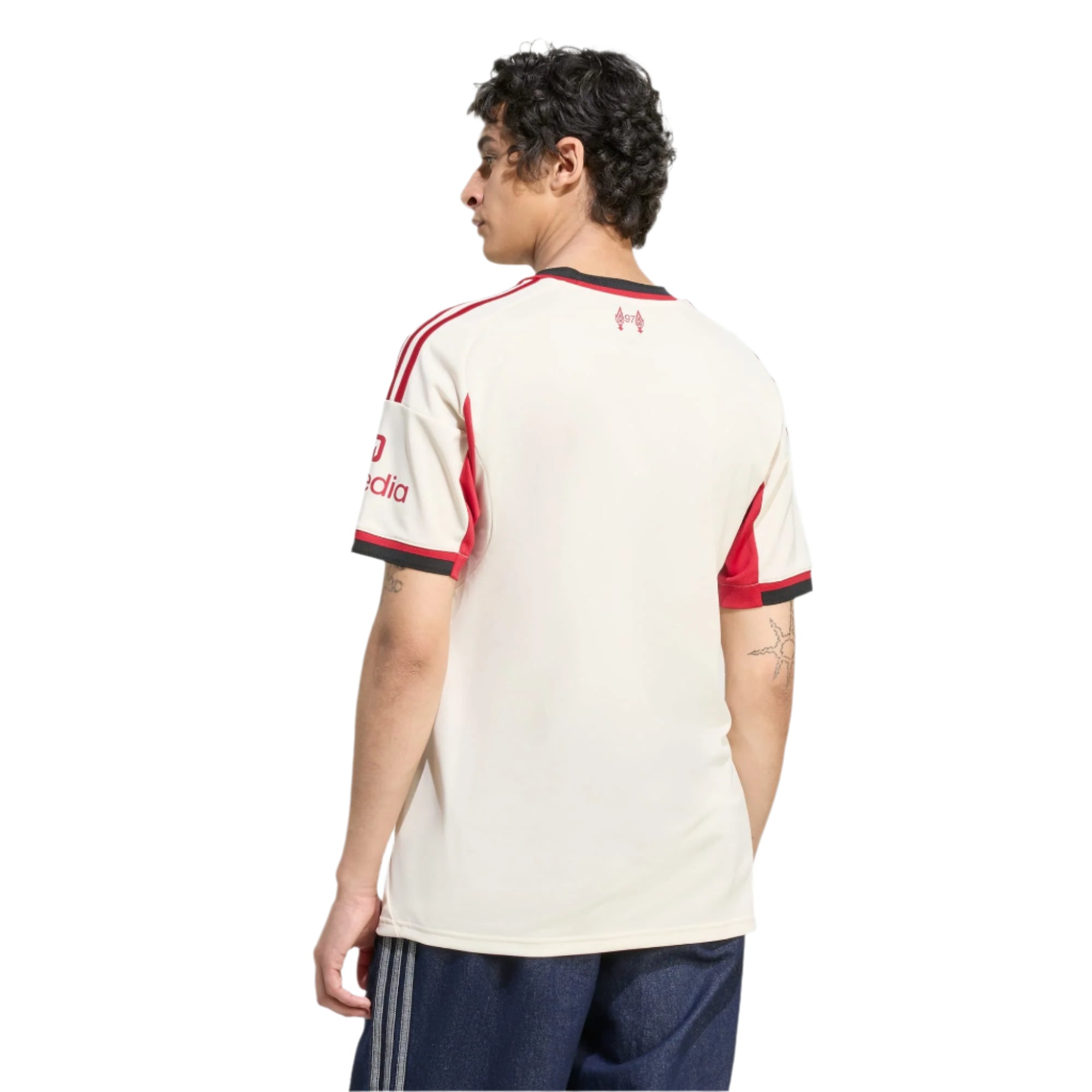adidas Men's Liverpool Diogo Jota Away Jersey w/ EPL Champions Patch 25/26 (Wonder White)