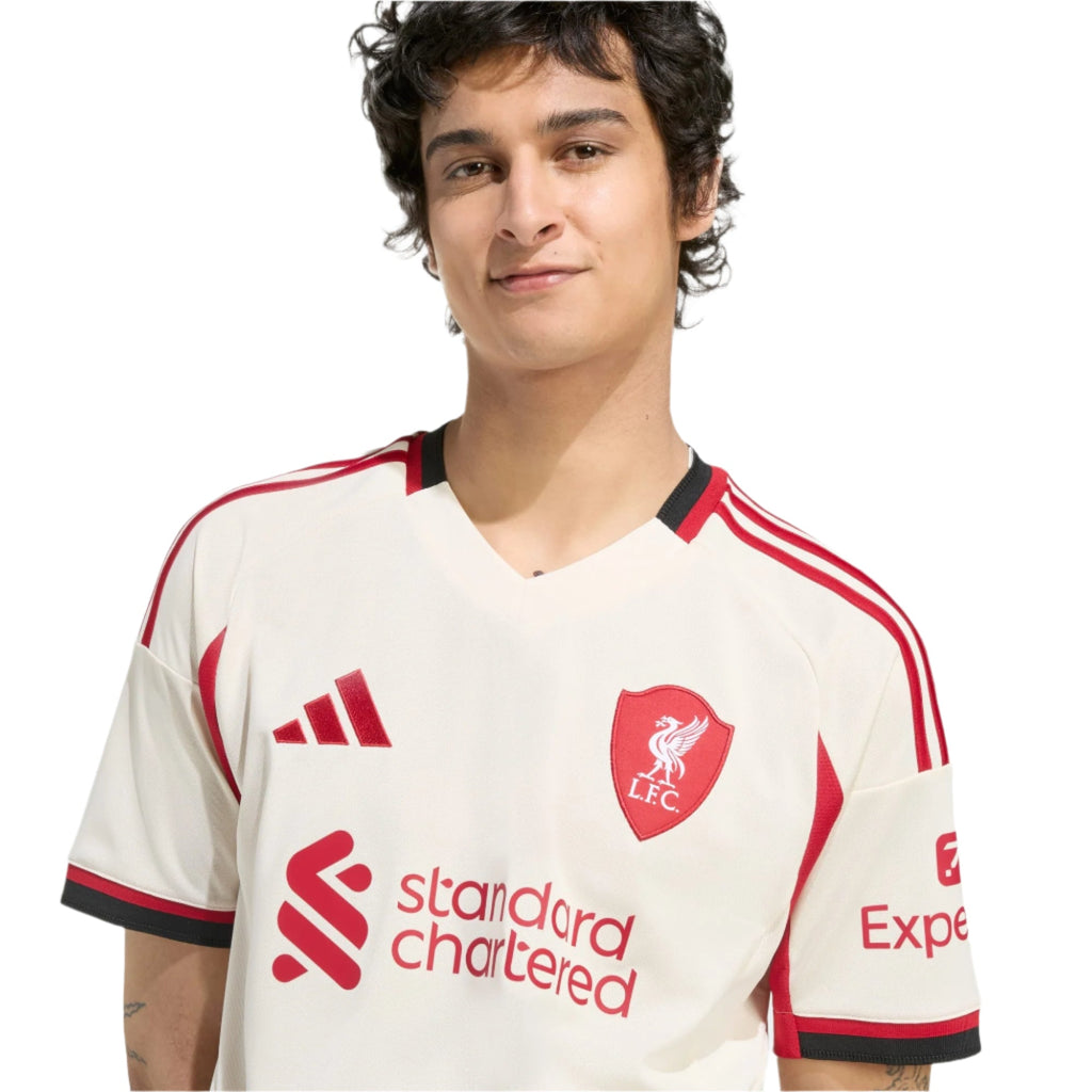adidas Men's Liverpool Curtis Jones Away Jersey w/ EPL Champions Patch 25/26 (Wonder White)