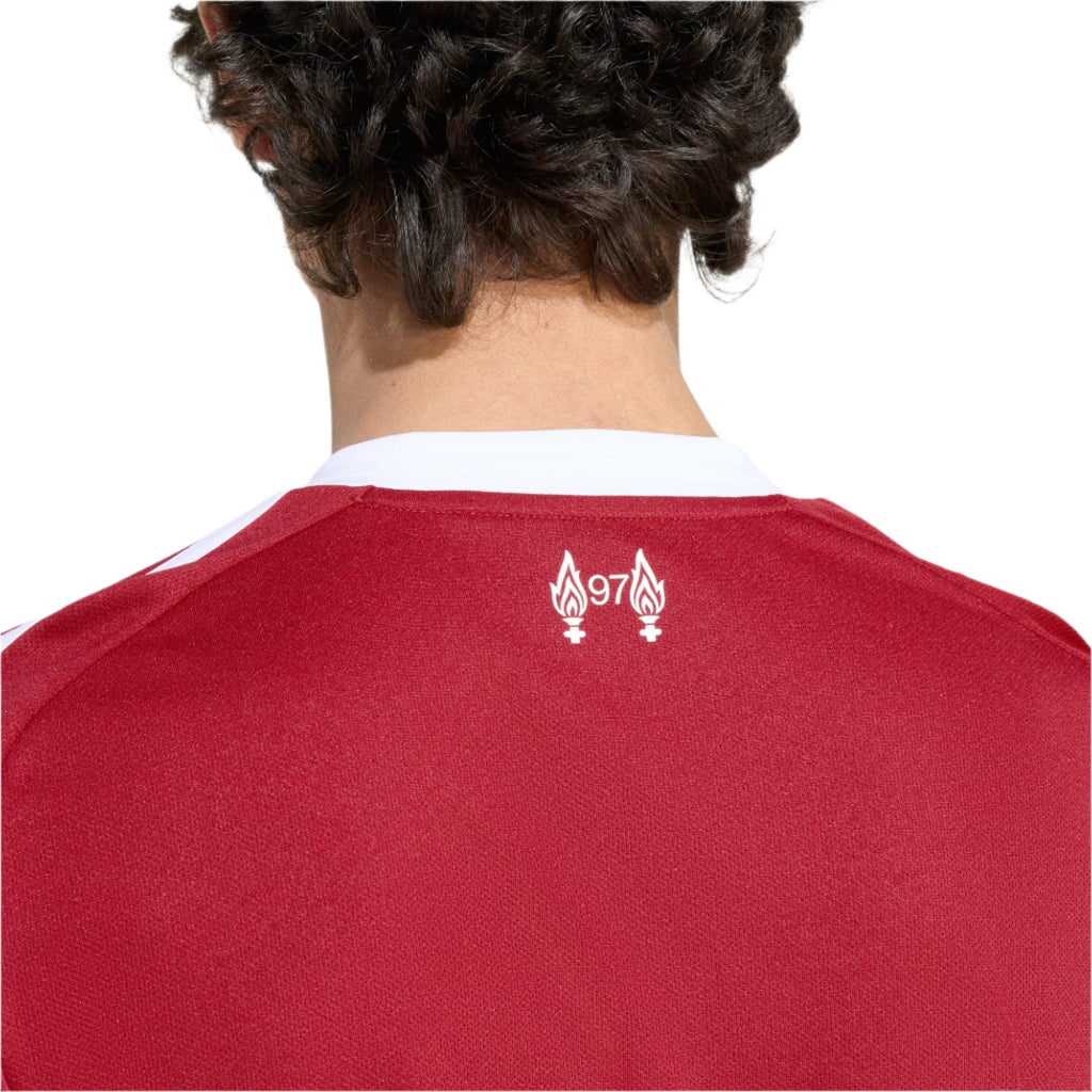 adidas Men's Liverpool Gomez Home Jersey 25/26 w/ Champions League Patches (Strawberry Red)