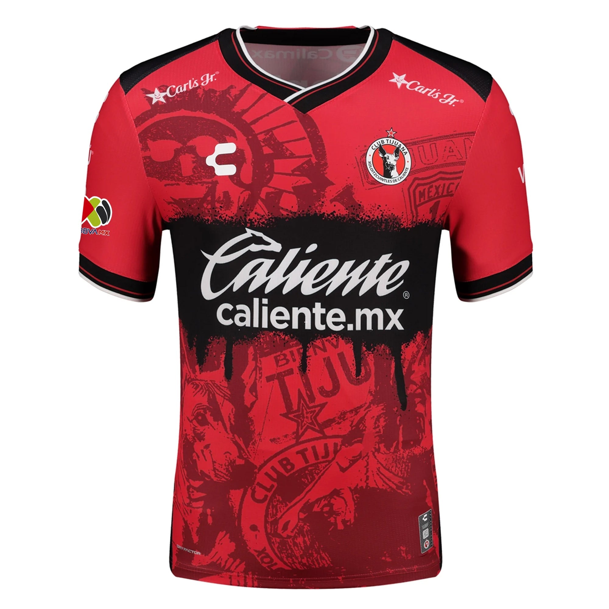 Charly Rafael Fernandez Inzunza Men's Club Tijuana Xolos Home Jersey 25/26 w/ BBVA MX Patch (Red/Black)