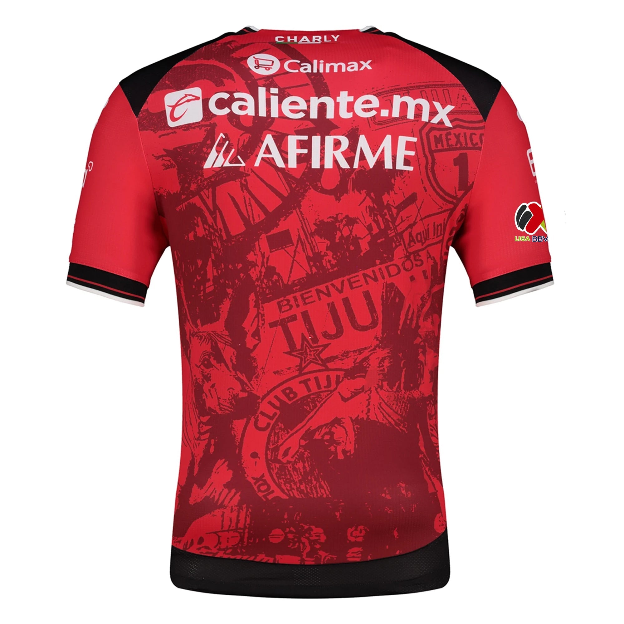 Charly Men's Club Tijuana Xolos Home Jersey 25/26 w/ BBVA MX Patch (Red/Black)
