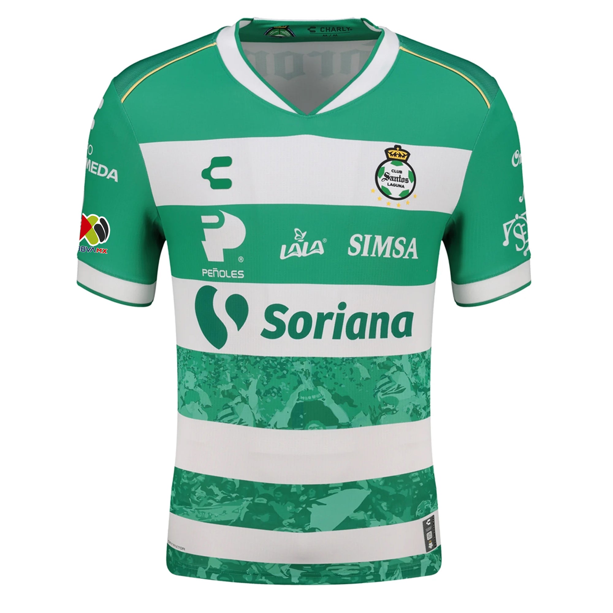 Charly Aldo Lopez Men's Santos Laguna Home Jersey 25/26 w/ BBVA MX Patches (Green/White)