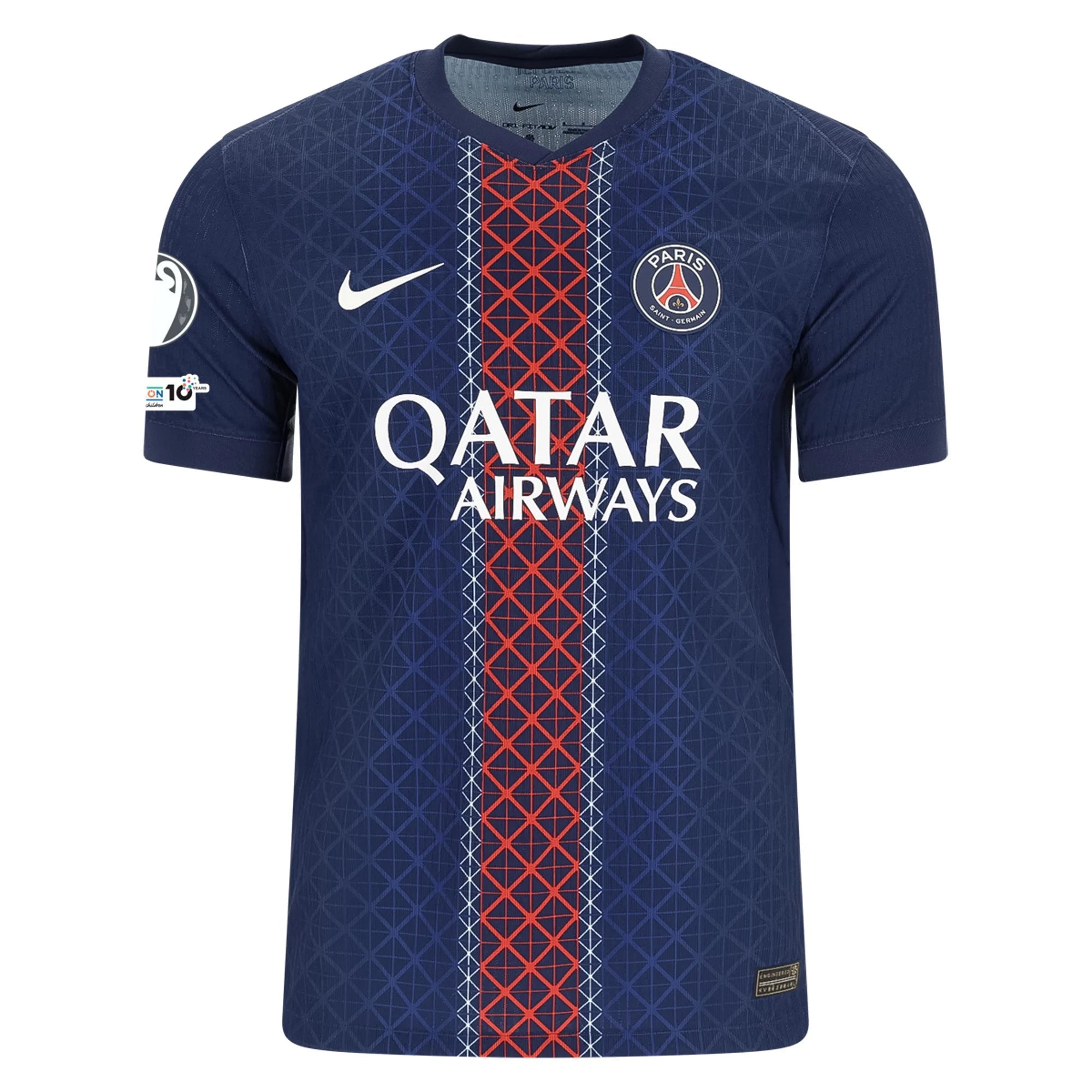 Nike Men's Beroldo Paris Saint-Germain Authentic Home Jersey 25/26 w/ Champions League Patches (Navy)