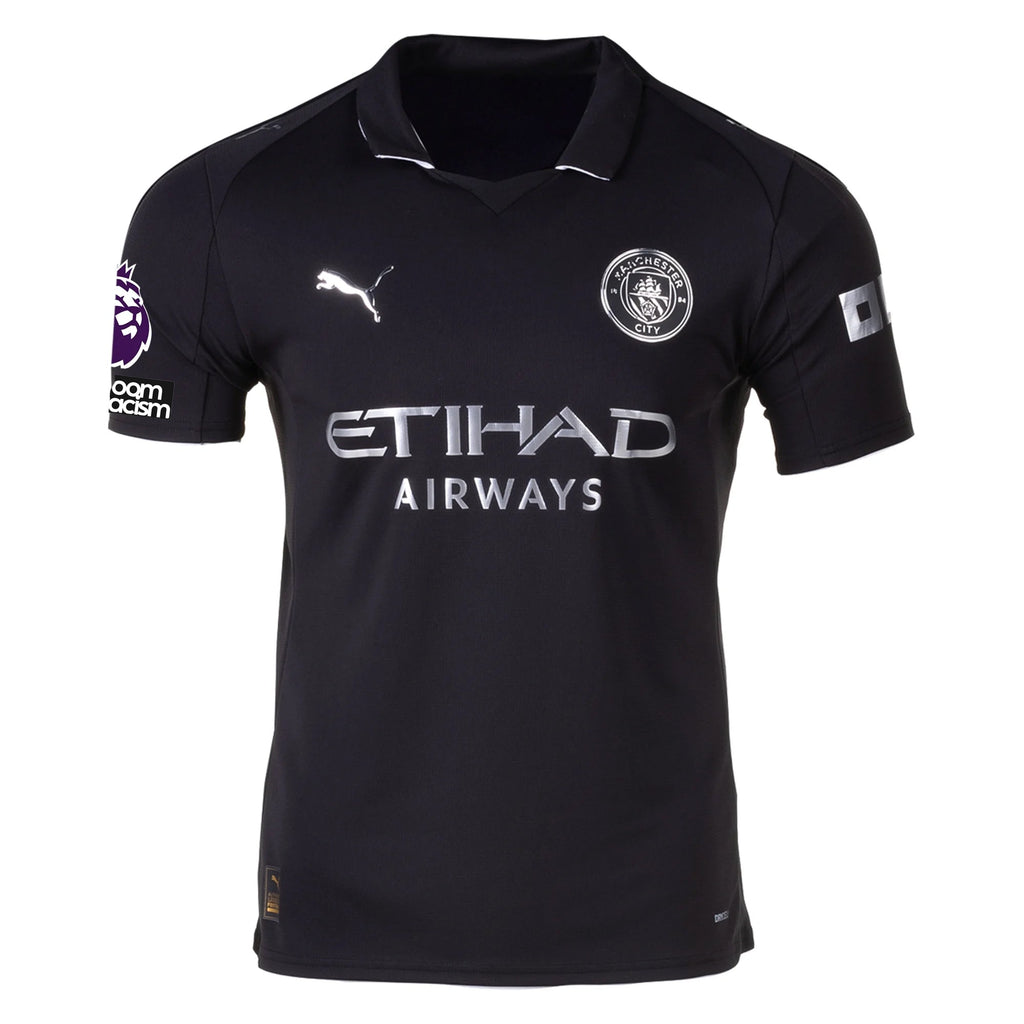 Puma Foden Men's Manchester City Away Jersey 25/26 w/ NRFR + EPL Patches (Puma Black)