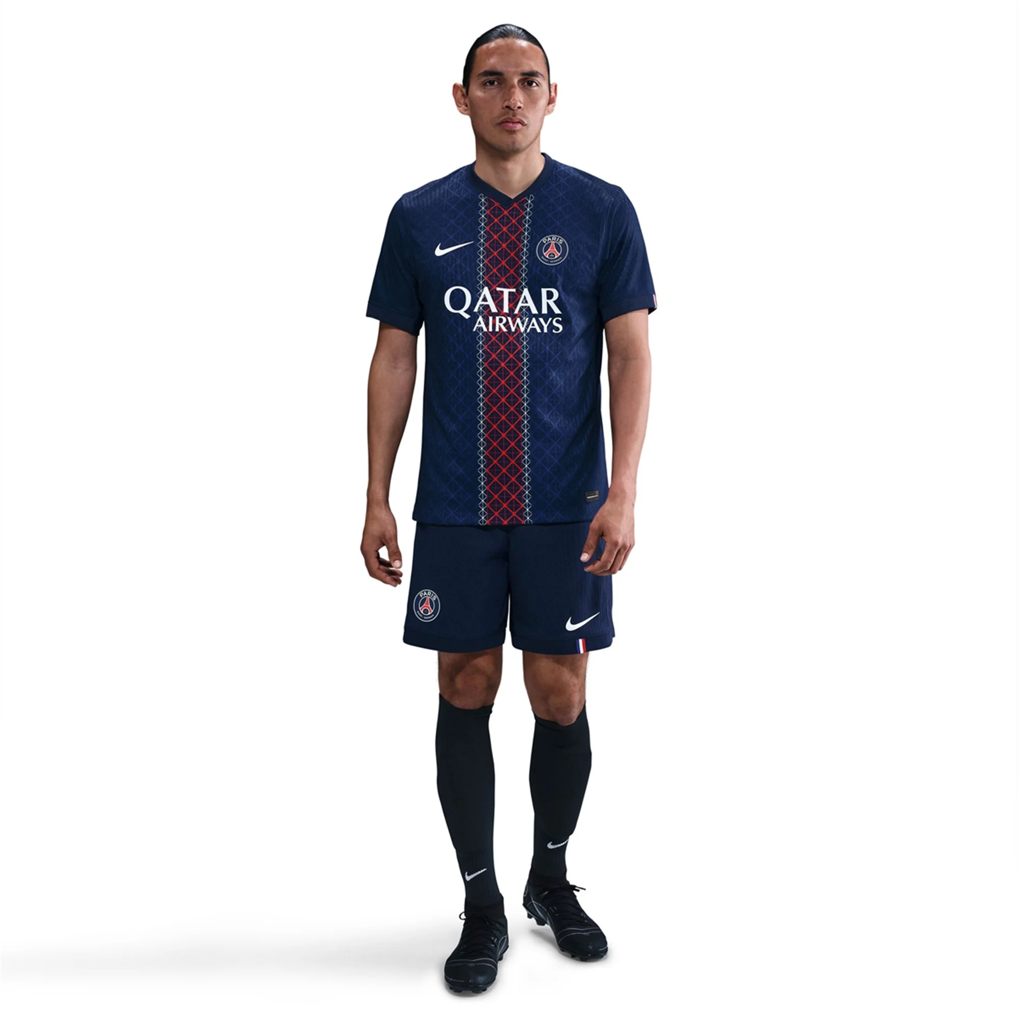 Nike Men's Dembele Paris Saint-Germain Authentic Home Jersey 25/26 w/ Champions League Patches (Navy)