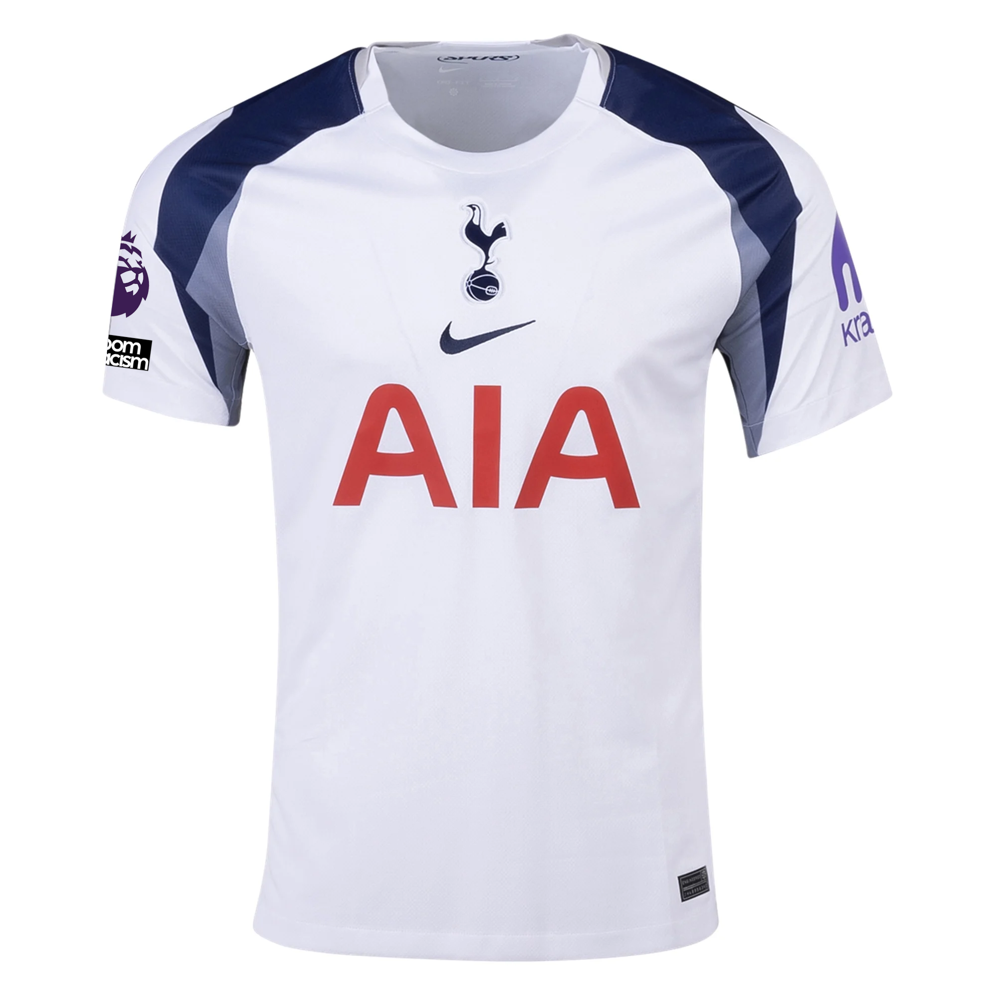 Nike Danso Tottenham Hotspurs Home Jersey w/ EPL + No Room For Racism Patch 25/26 (White/Iron/Binary Blue)
