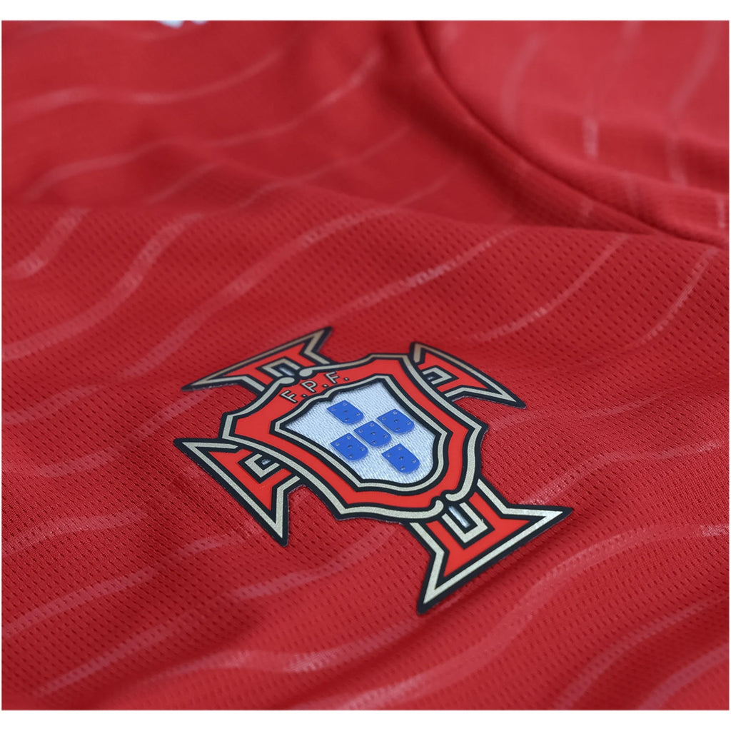 PUMA Men's Portugal Long Sleeve Home World Cup 2026 Jersey (Club Red/Green Lagoon)