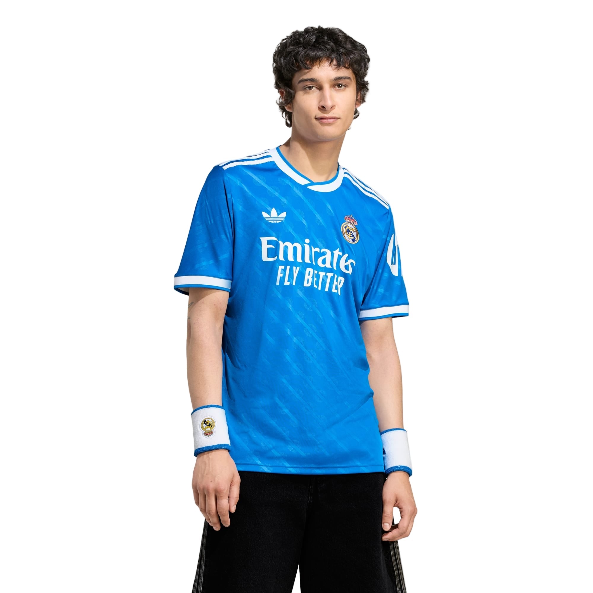 adidas Mastantuono Men's Real Madrid Third Jersey 25/26 w/ Champions League Patches (Blue/White)