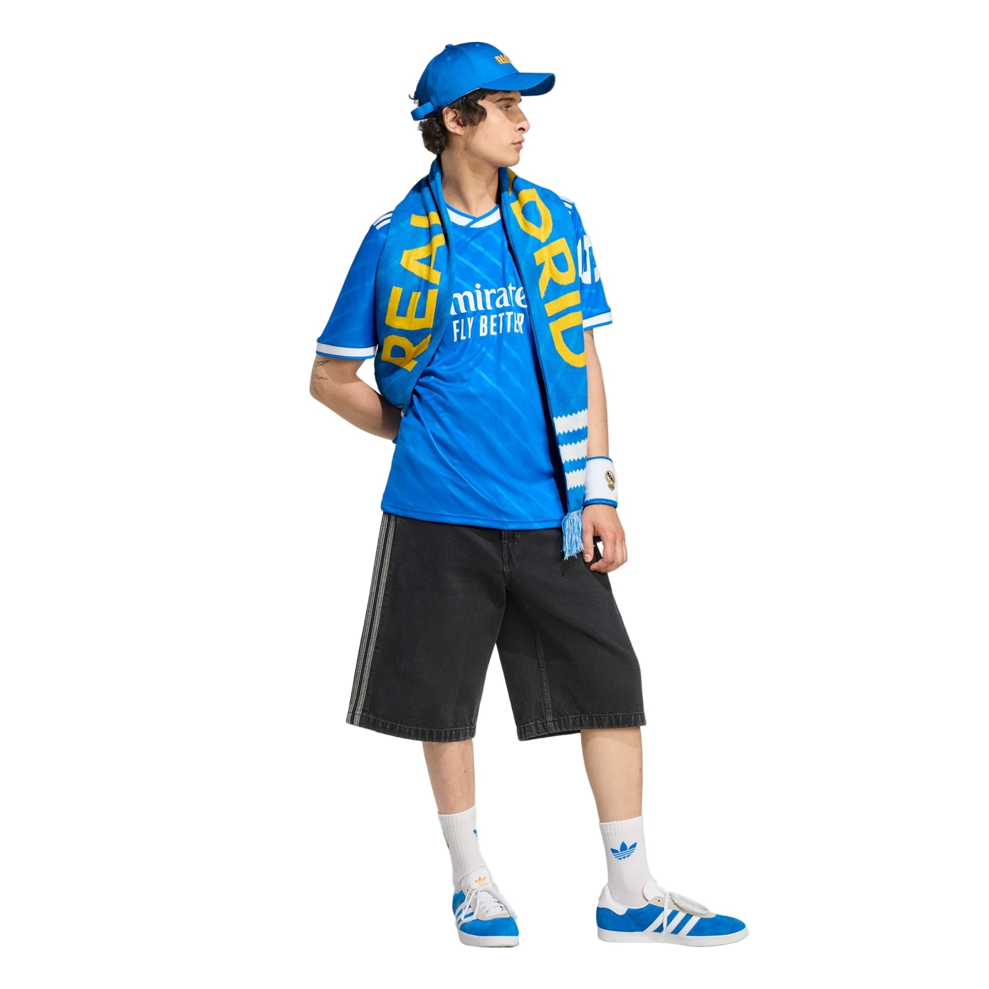 adidas D. Ceballos Men's Real Madrid Third Jersey 25/26 w/ Champions League Patches (Blue/White)