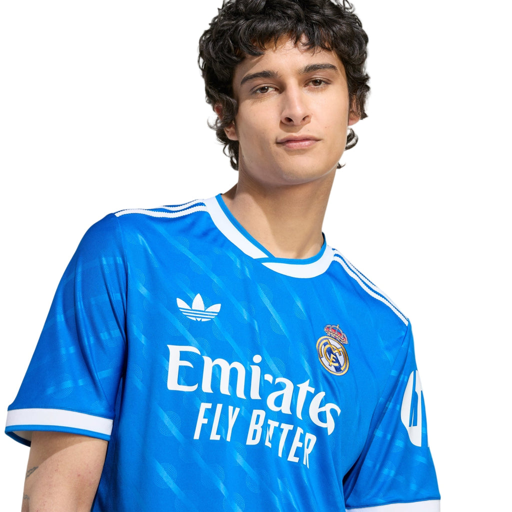 adidas Camavinga Men's Real Madrid Third Jersey 25/26 w/ Champions League Patches (Blue/White)