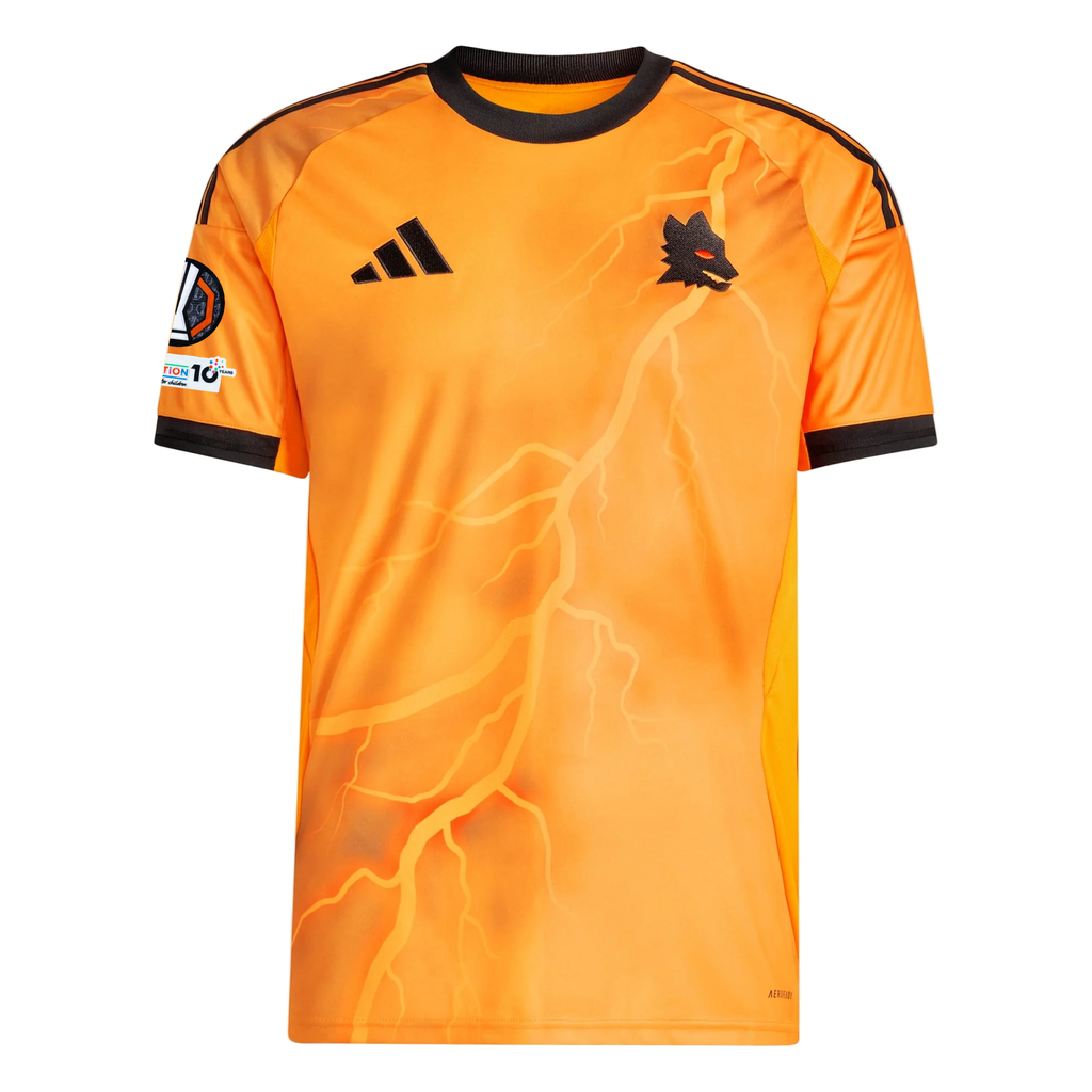 adidas Roma Evan Ferguson Away Jersey w/ Europa League Patches 25/26 (Orange/Black)