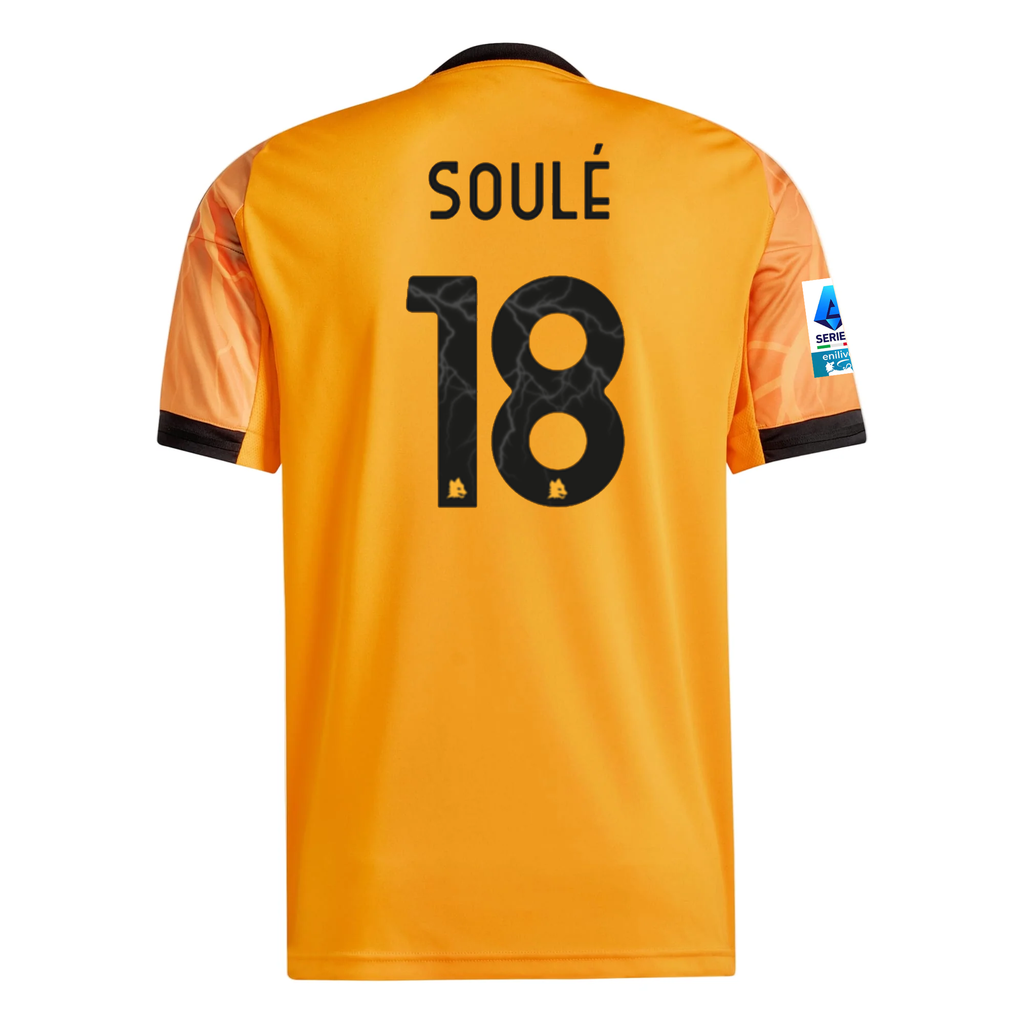 adidas Roma Matías Soulé Away Jersey w/ Serie A Patch 25/26 (Orange/Black)
