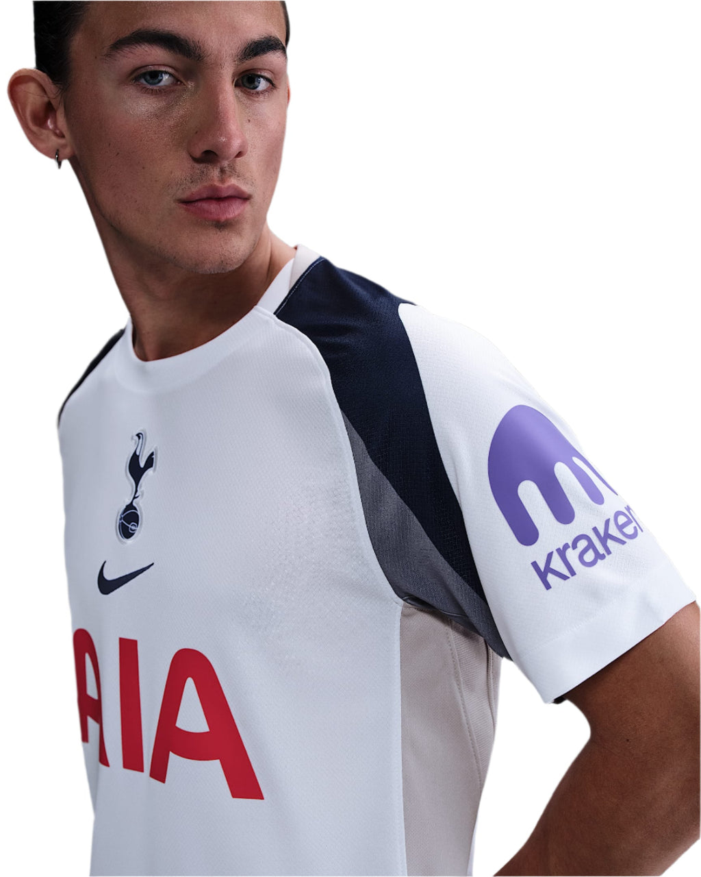 Nike Pedro Porro Tottenham Hotspurs Home Jersey w/ EPL + No Room For Racism Patch 25/26 (White/Iron/Binary Blue)