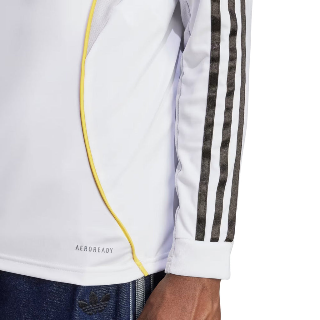 adidas Real Madrid Brahim Long Sleeve Home Jersey w/ Champions League Patches 25/26 (White)
