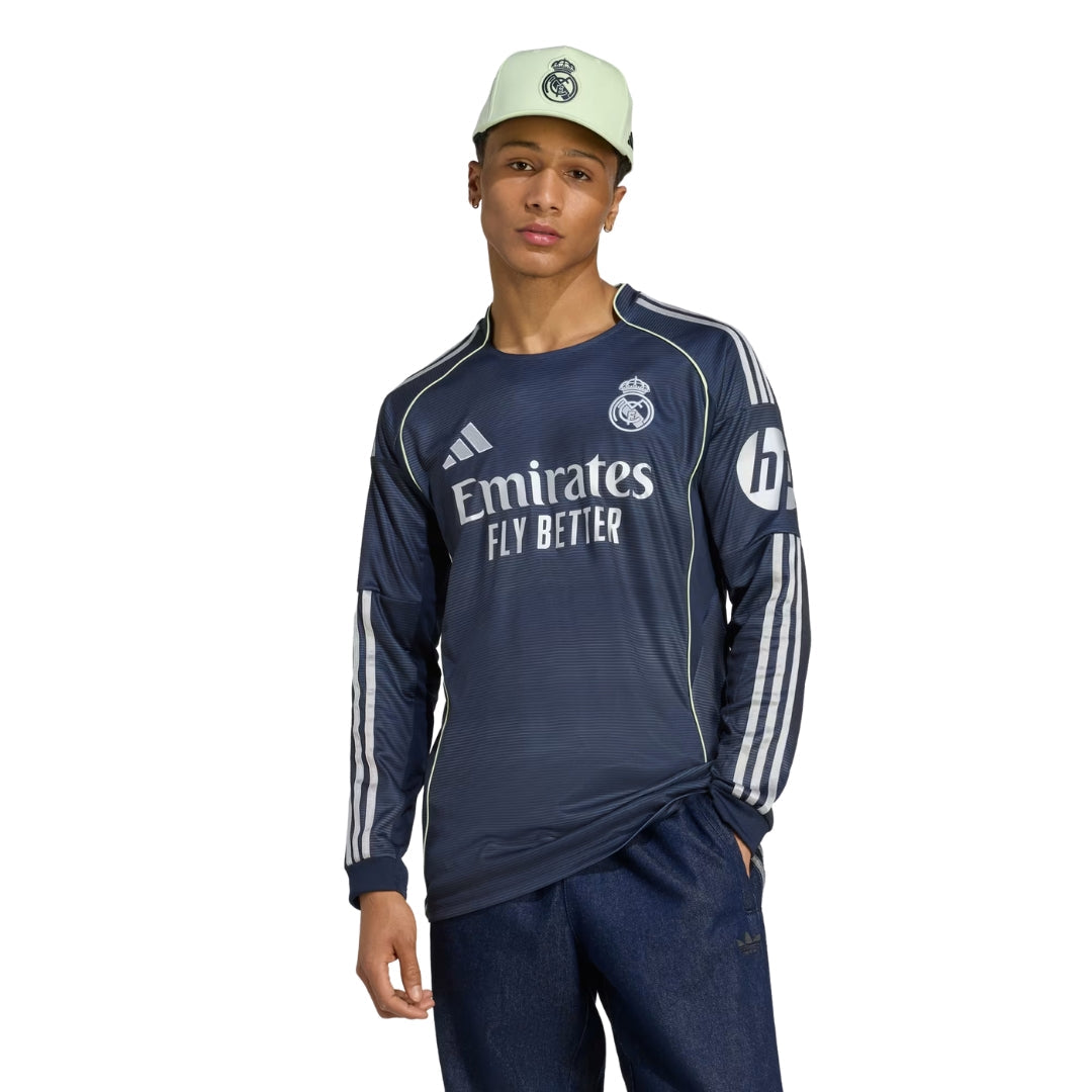 adidas Real Madrid Arda Guler Long Sleeve Away Jersey w/ Champions League Patches 25/26 (Legend Ink)