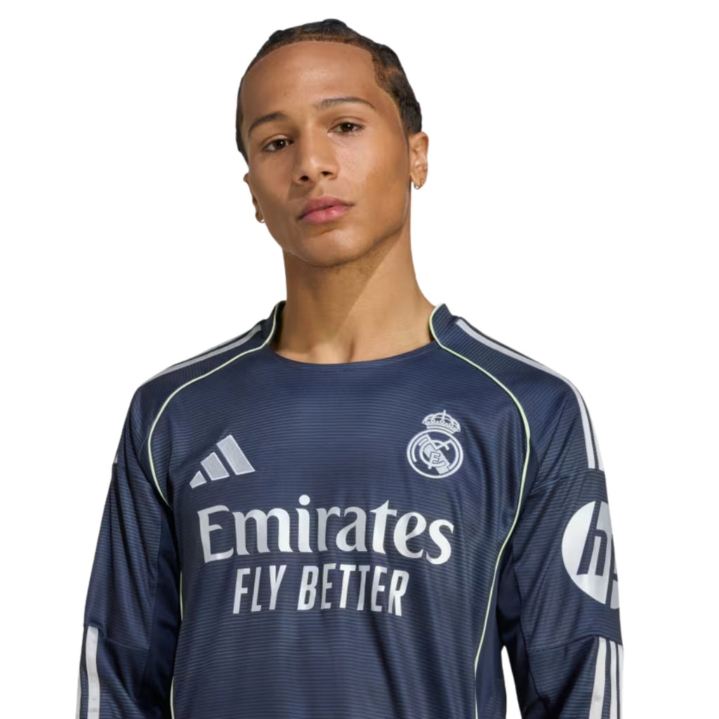 adidas Real Madrid Fran Garcia Long Sleeve Away Jersey w/ Champions League Patches 25/26 (Legend Ink)