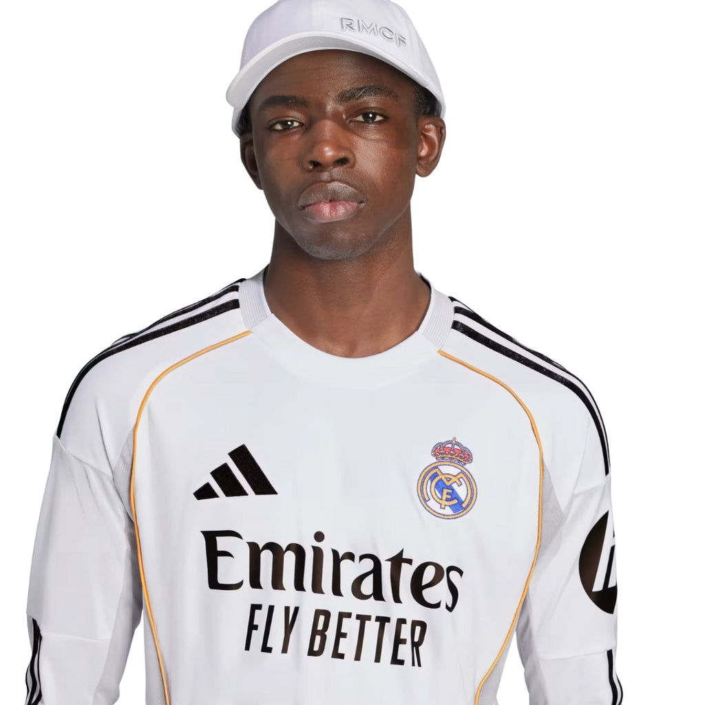 adidas Real Madrid F. Mendy Long Sleeve Home Jersey w/ Intercontinental + Champions League Patches 25/26 (White)