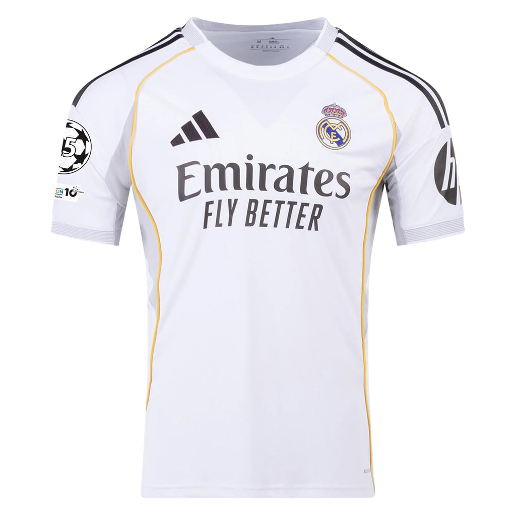 adidas Federico Santiago Valverde Dipetta Real Madrid 25/26 Home Jersey w/ Champions League Patches (White)