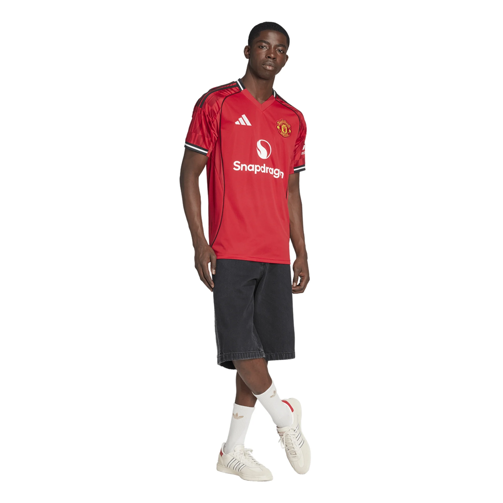 adidas Ugarte Men's Manchester United Home Jersey 25/26 w/ EPL + NRFR Patches (Red)