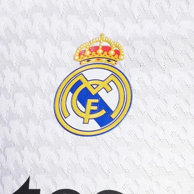 adidas E. Militão Real Madrid Authentic Home Jersey w/ La Liga Patches 24/25 (White/Black)