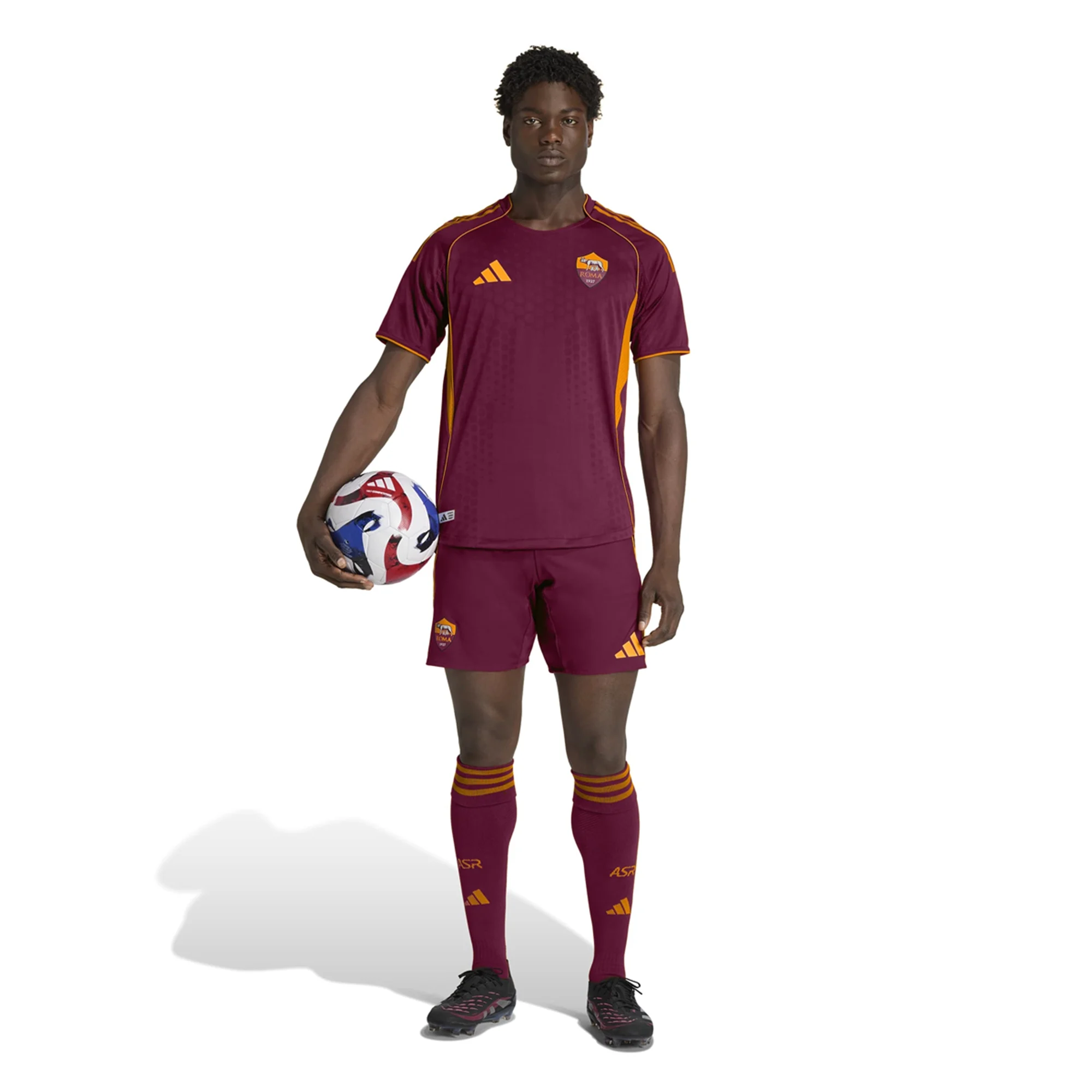adidas Roma Authentic Devyne Rensch Home Jersey w/ Europa League Patches 25/26 (Burgundy)