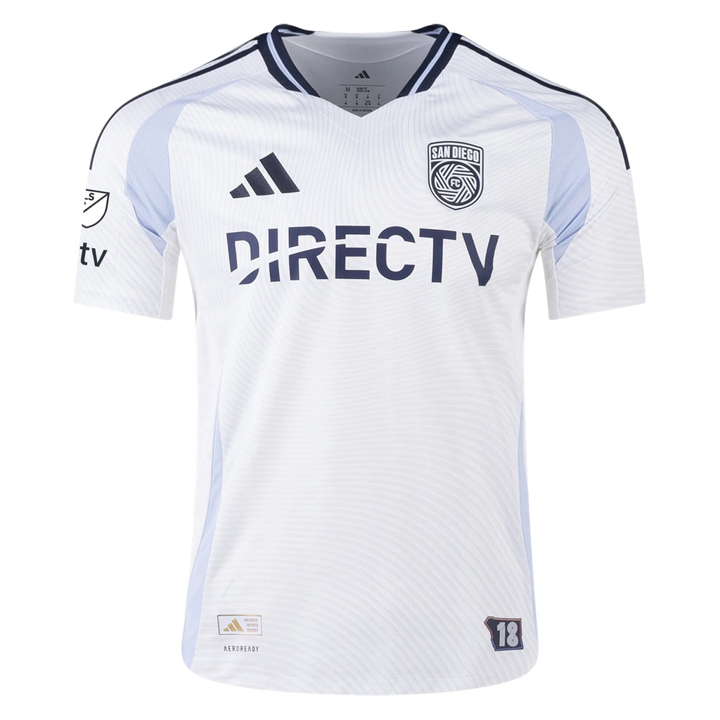 adidas San Diego FC Authentic CJ dos Santos Away Jersey 25/26 w/ MLS & Apple Patch (White)