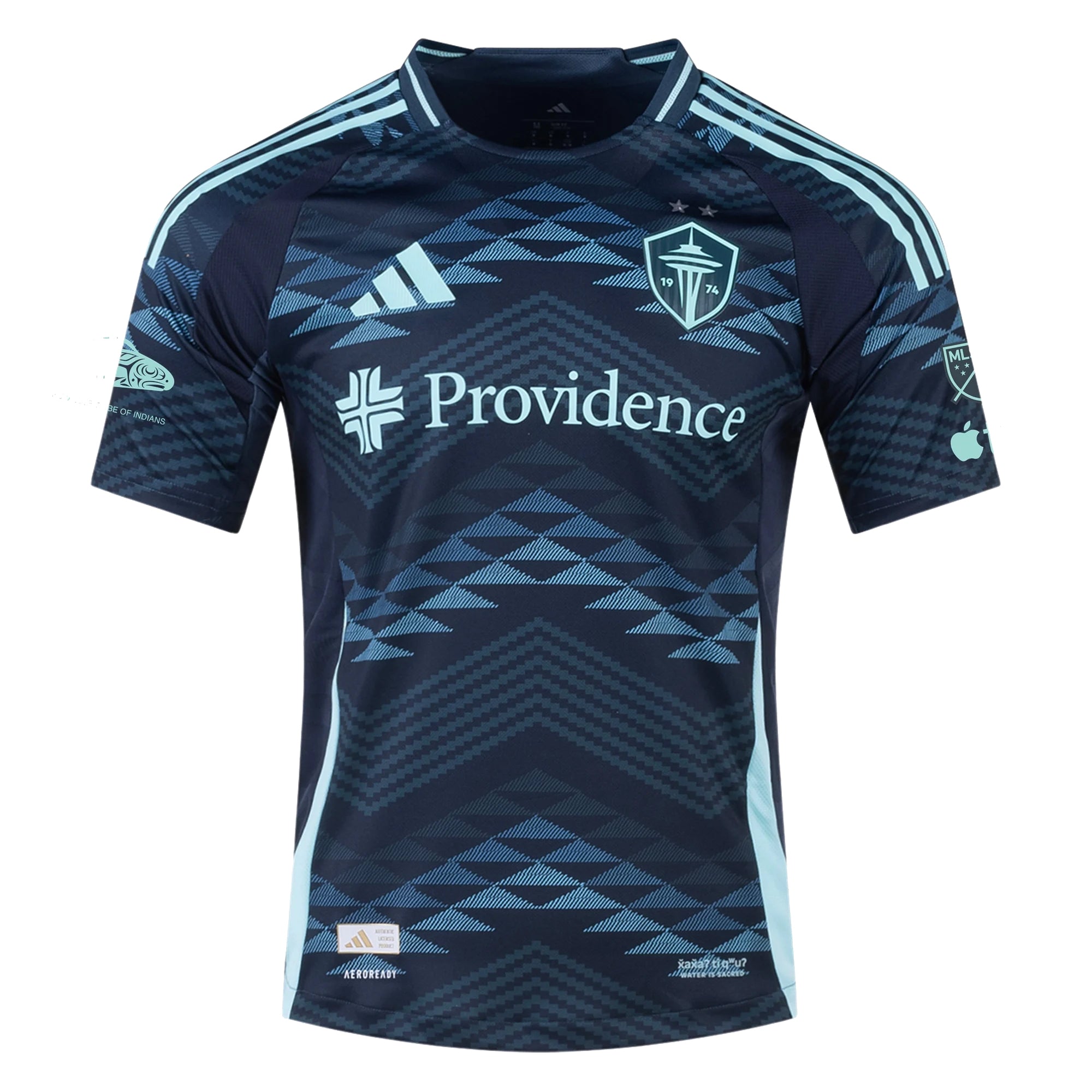 adidas A. Thomas Seattle Sounders Authentic Away Jersey 25/26 w/ MLS Patches & Sponsor (Aura Ink)