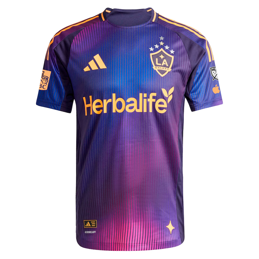 adidas Kobe Bryant LA Galaxy Authentic Away Jersey w/ MLS + Apple TV + RBC Sponsor 25/26 (Purple)