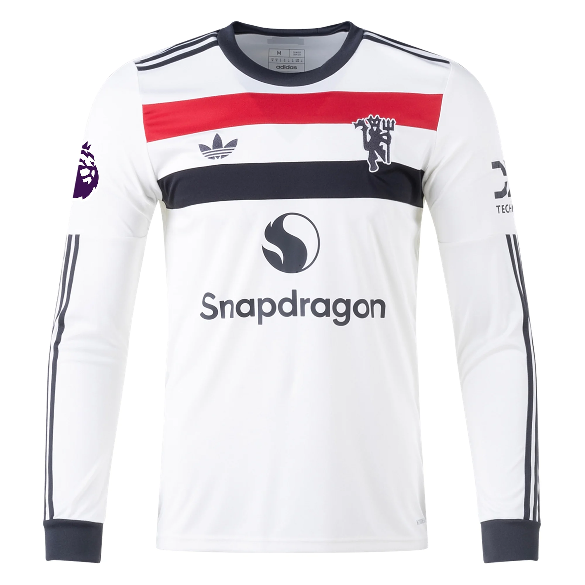adidas Manchester United Rasmus HÃ¸jlund Third Long Sleeve Jersey w/ EPL Patch 24/25 (Off White)