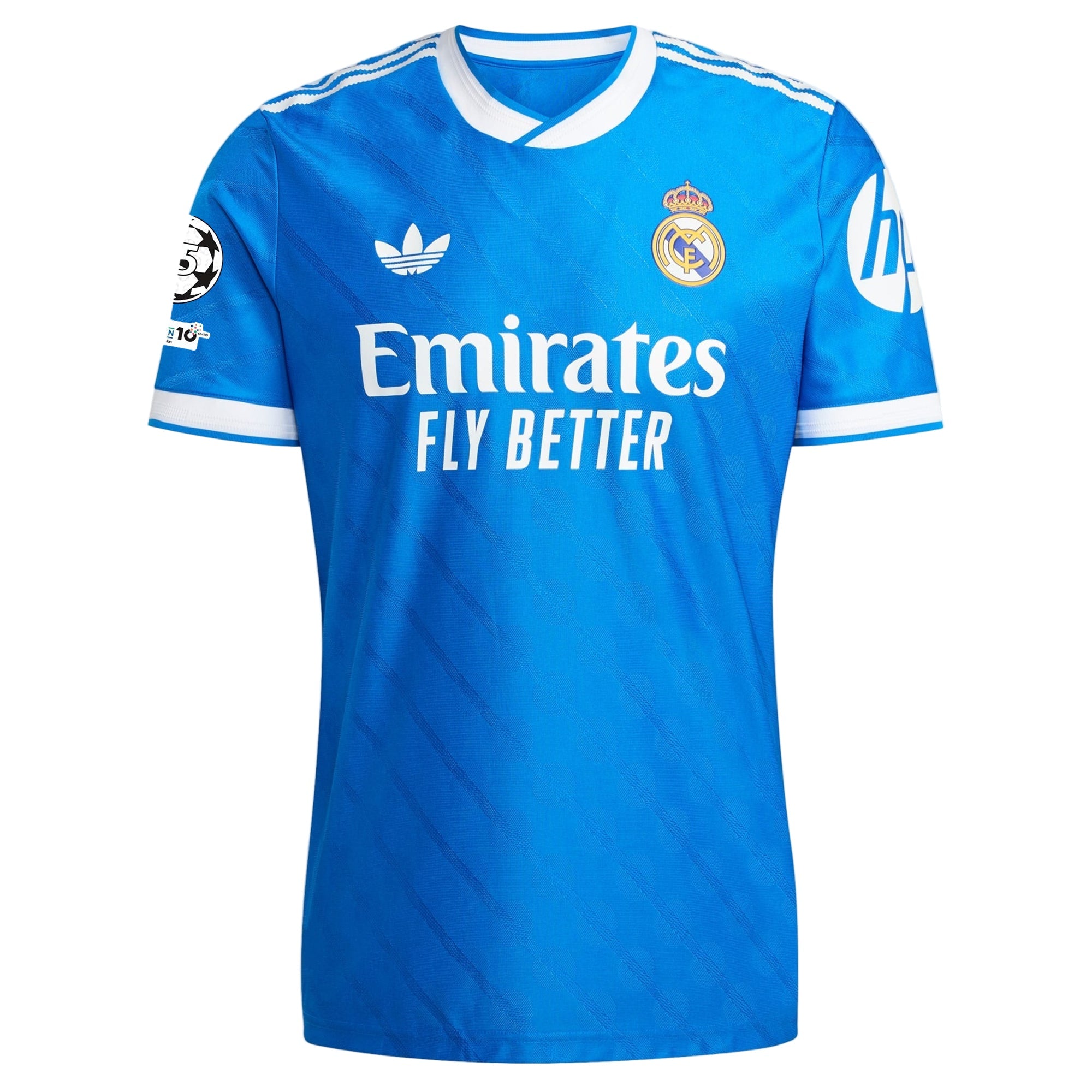 adidas Men's Trent Real Madrid 25/26 Authentic Third Jersey w/ Champions League Patches (Blue)