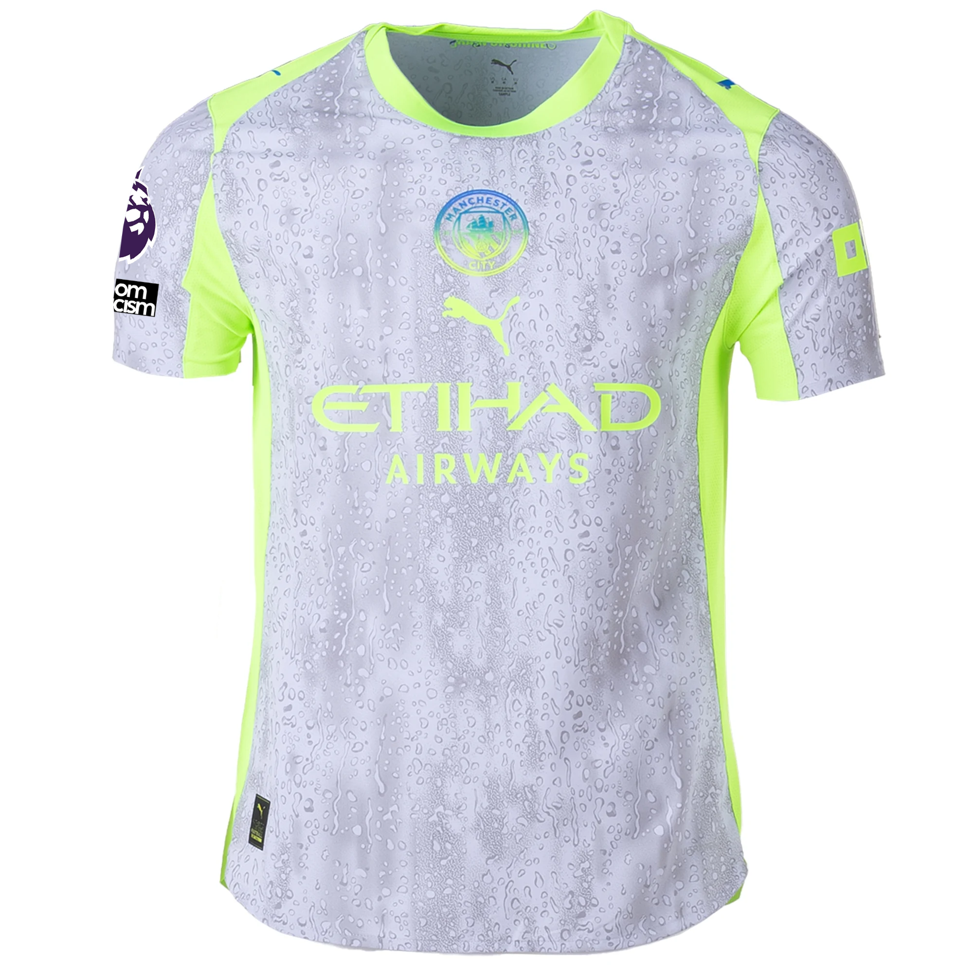 Puma Manchester City Authentic Doku Third Jersey w/ EPL + No Room For Racism 25/26 (Cool Weather/Pro Green)