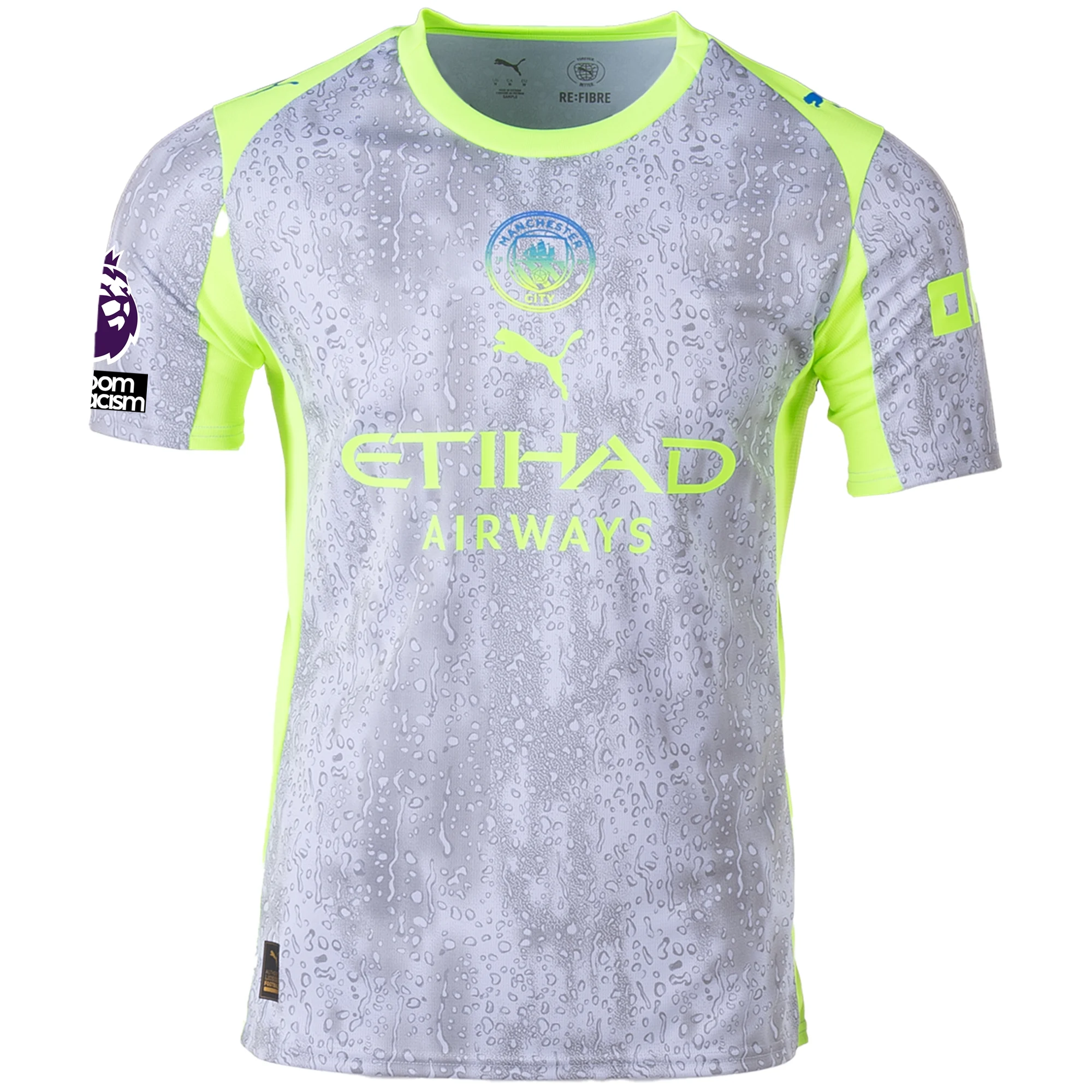 Puma Men's Manchester City Cherki Third Jersey w/ EPL + No Room For Racism Patches 25/26 (Cool Weather/Pro Green)