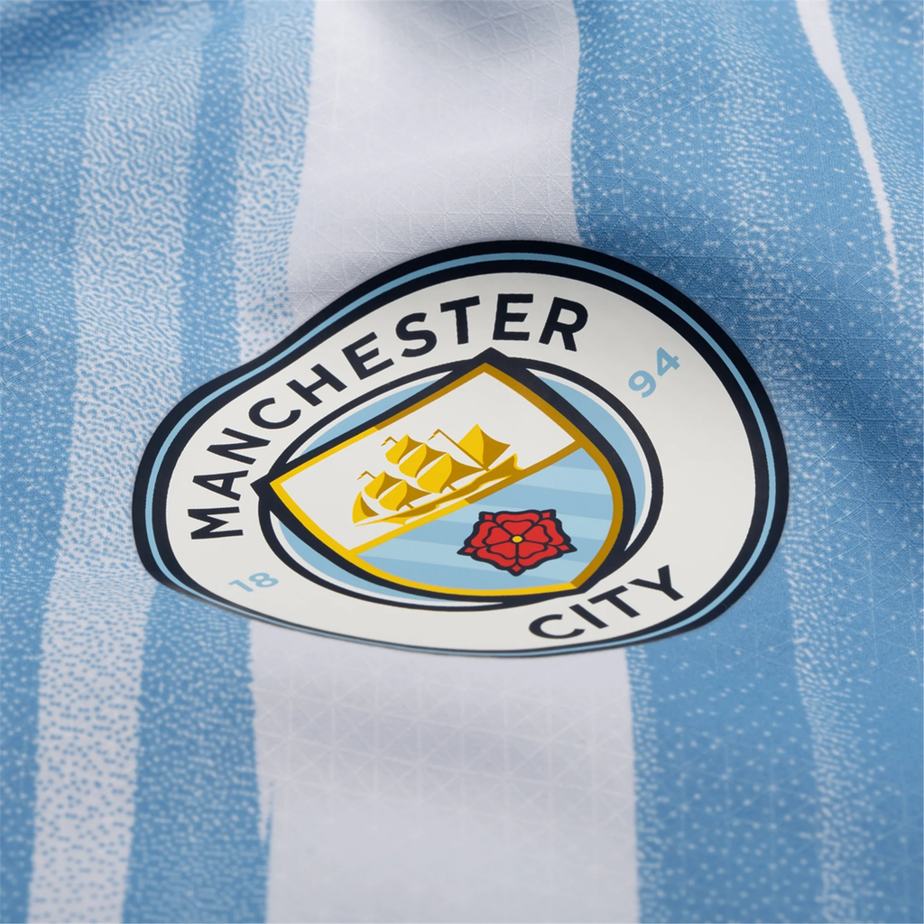 Puma Manchester City Authentic Doku Home Jersey w/ EPL + No Room For Racism Patches 25/26 (Team Light Blue/White)